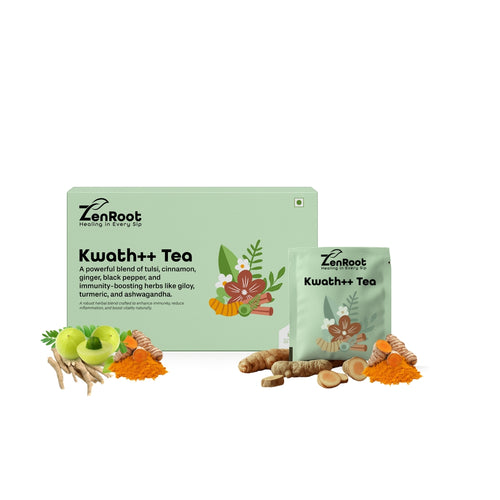 Kwath++ Tea | Traditional kadha tea | Spiced herbal taste | Blended with Tulsi, Giloy & Cinnamon and other immunity herbs | Improves immunity & clears congestion