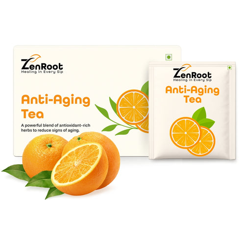 Anti-Aging Tea | Herbal tea for glowing skin | Light floral aroma | Blended with Green Tea, Rose & Ashwagandha and other wellness herbs | Reduces signs of aging & supports vitality