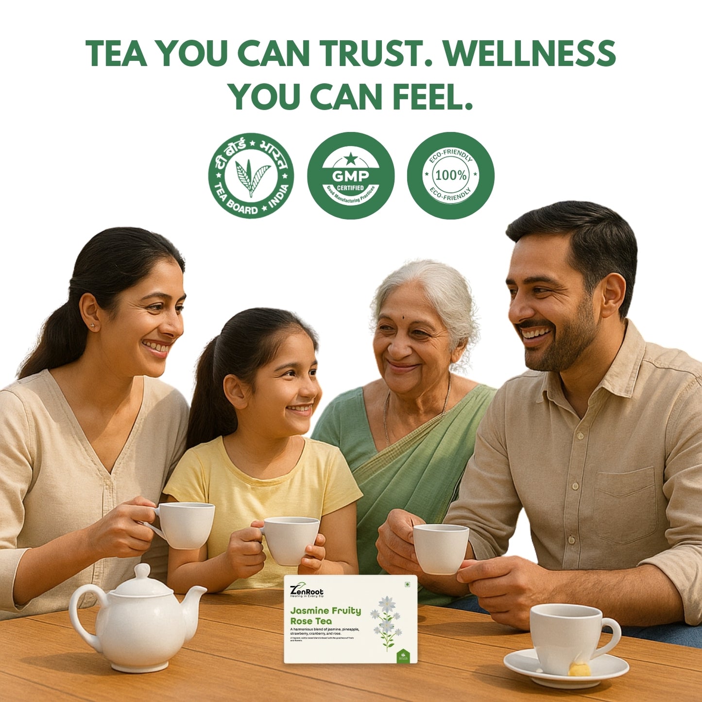 Jasmine Fruity Rose Tea | Mood uplifting fruity tea | Sweet floral-fruity aroma | Blended with Jasmine, Strawberry & Rose and other uplifting herbs | Refreshes mind & uplifts mood