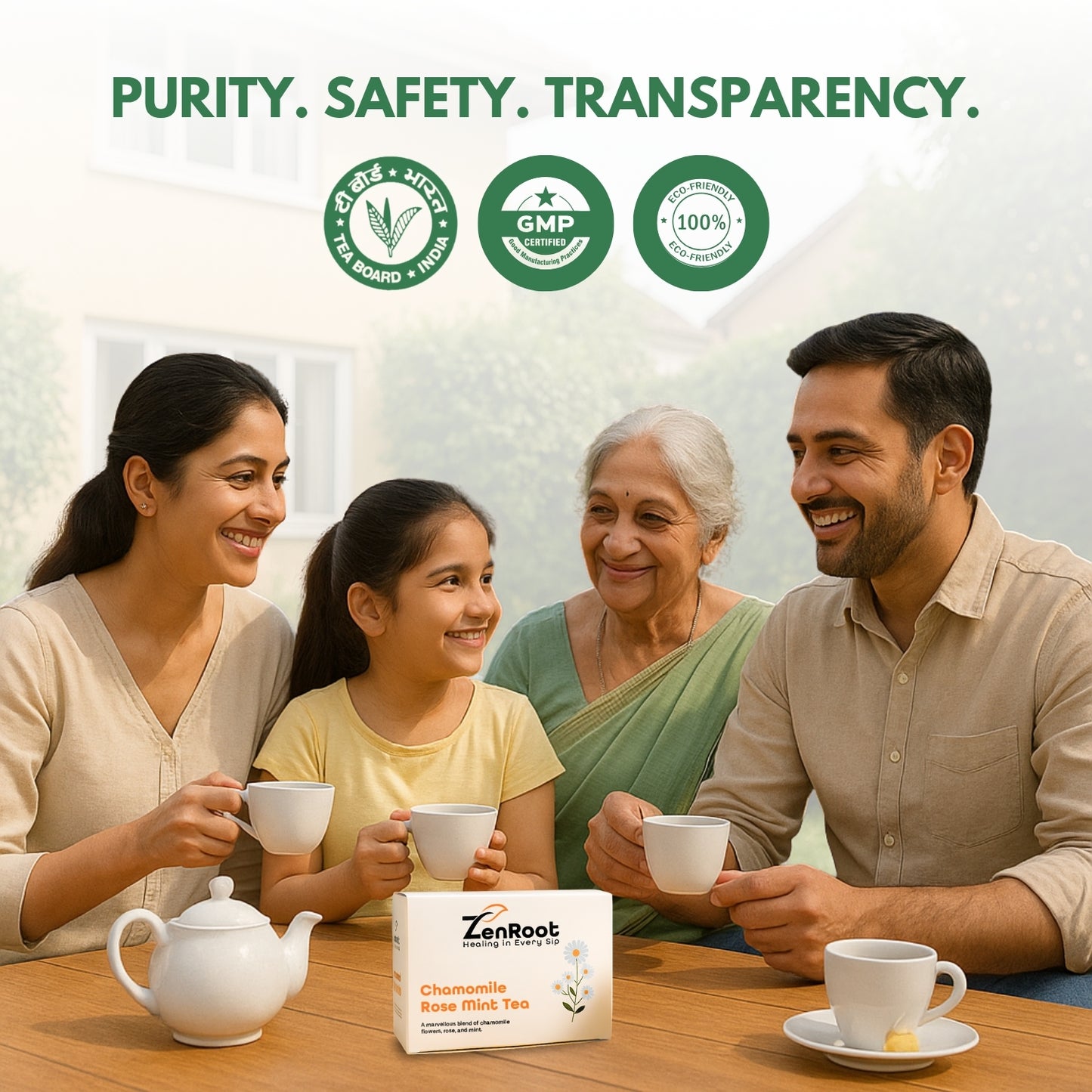 Chamomile Rose Mint Tea | Relaxing floral tea | Sweet calming taste | Blended with Chamomile, Rose & Mint and other calming herbs | Reduces stress & aids digestion