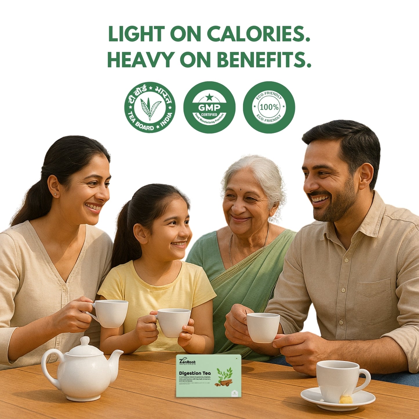 Digestion Tea | Tea for better digestion | Fresh minty taste | Blended with Triphala, Mint & Ajwain and other digestive herbs | Reduces bloating & improves gut health