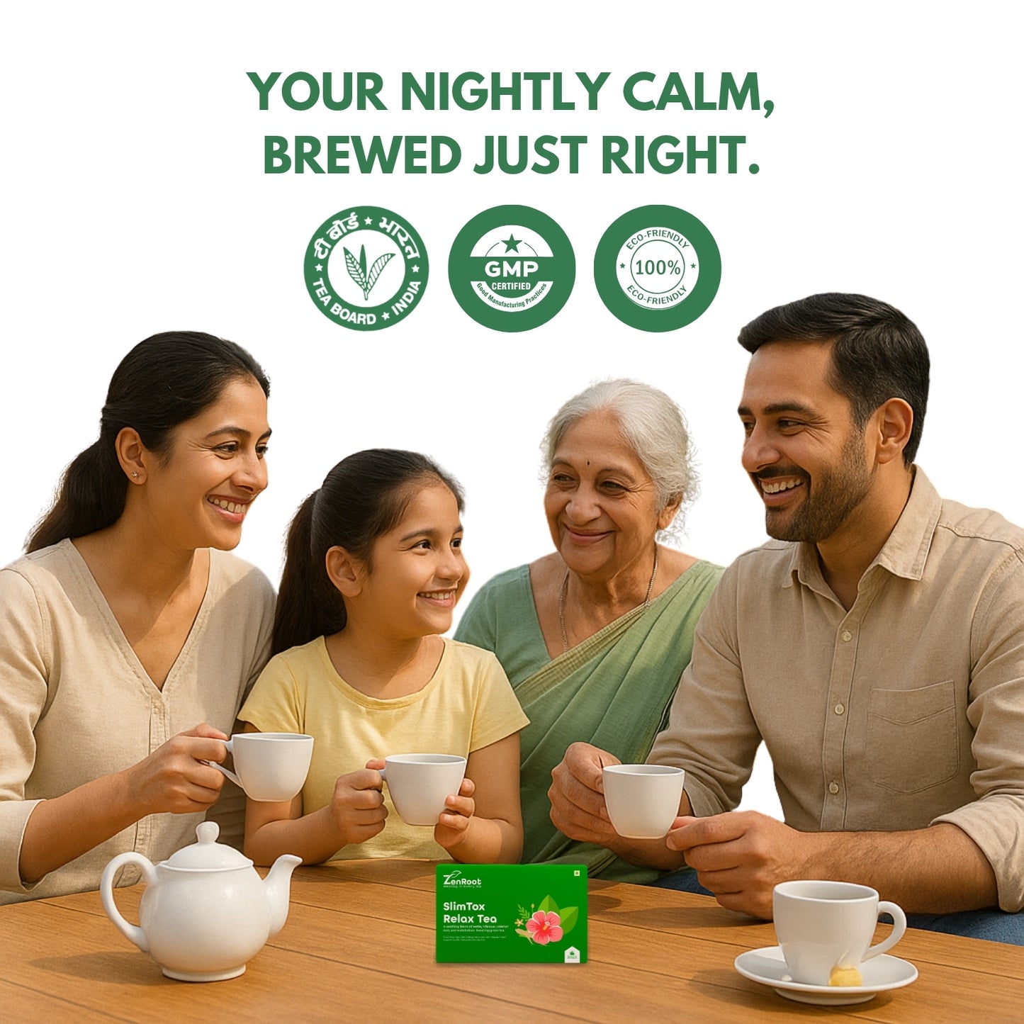 SlimTox Relax Tea | Stress-free weight tea | Light calming taste | Blended with Valerian, Nettle & Tulsi and other calming herbs | Reduces stress & supports weight balance