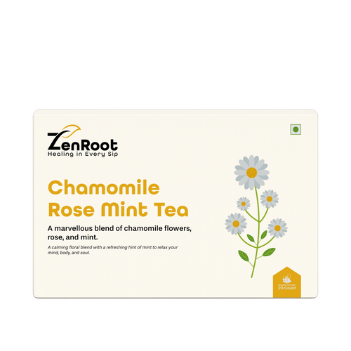 Chamomile Rose Mint Tea | Relaxing floral tea | Sweet calming taste | Blended with Chamomile, Rose & Mint and other calming herbs | Reduces stress & aids digestion
