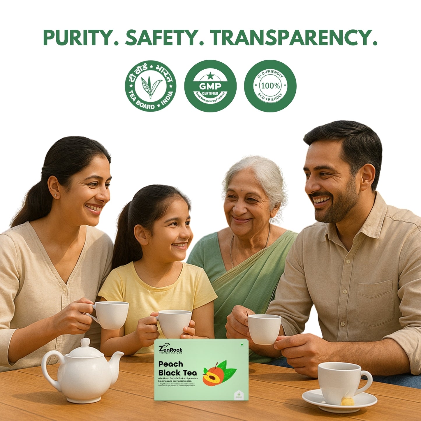 Peach Black Tea | Fruity black tea | Sweet peach aroma | Blended with Black Tea, Peach Flavor & Antioxidants and other refreshing herbs | Boosts energy & refreshes mood