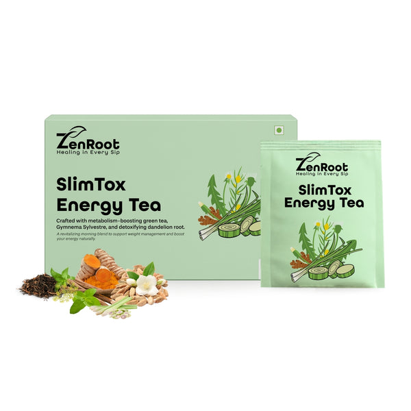 SlimTox Energy Tea | Weight loss energy tea | Spiced herbal taste | Blended with Oolong, Green Tea & Gymnema and other metabolism herbs | Burns fat & increases metabolism