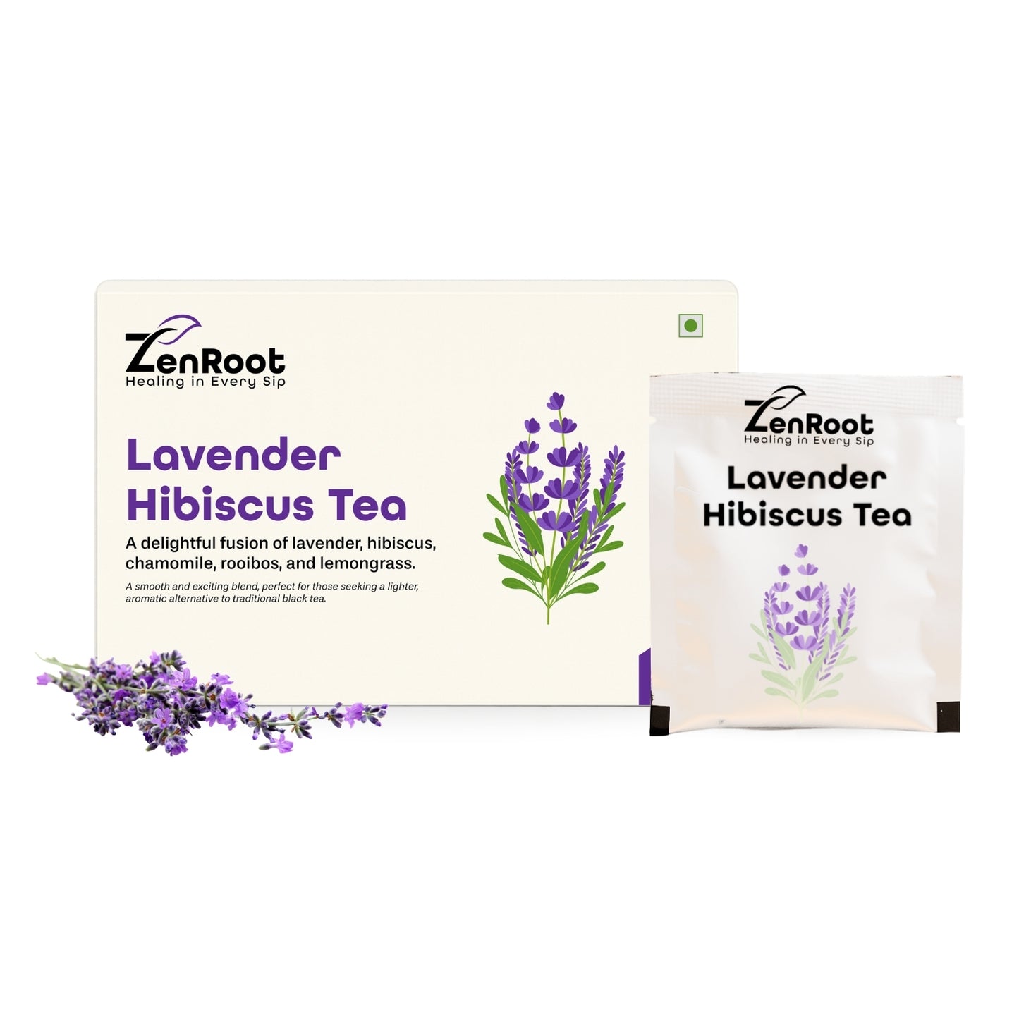 Lavender Hibiscus Tea | Tea for stress relief | Calming floral taste | Blended with Lavender, Hibiscus & Chamomile and other relaxing herbs | Relieves stress & promotes peaceful relaxation