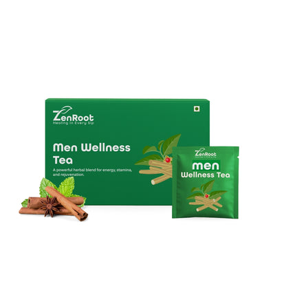 Men Wellness Tea | Energy & stamina tea for men | Strong herbal taste | Blended with Ashwagandha, Shilajeet & Gokhru and other vitality herbs | Supports strength & men’s vitality