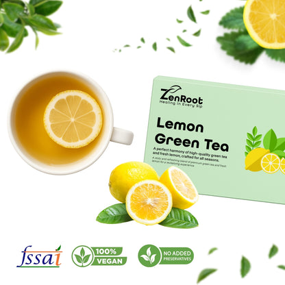 Lemon Green Tea | Simple lemon green tea | Light citrus aroma | Blended with Green Tea, Lemon Peel & Lemon Flavor and other detox herbs | Boosts energy & supports detox