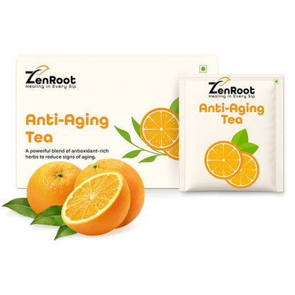 Anti-Aging Tea | Herbal tea for glowing skin | Light floral aroma | Blended with Green Tea, Rose & Ashwagandha and other wellness herbs | Reduces signs of aging & supports vitality