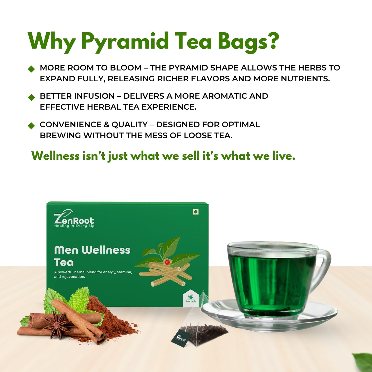 Men Wellness Tea | Energy & stamina tea for men | Strong herbal taste | Blended with Ashwagandha, Shilajeet & Gokhru and other vitality herbs | Supports strength & men’s vitality