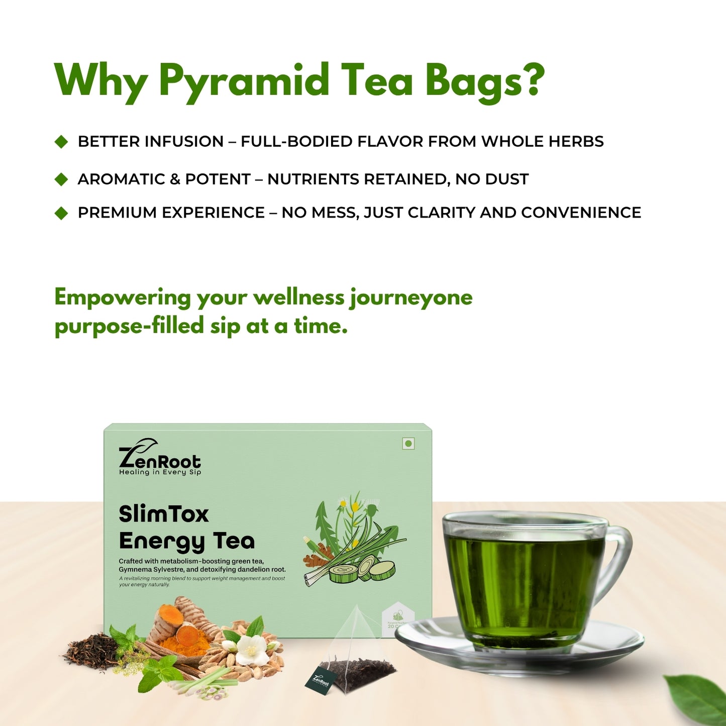 SlimTox Energy Tea | Weight loss energy tea | Spiced herbal taste | Blended with Oolong, Green Tea & Gymnema and other metabolism herbs | Burns fat & increases metabolism