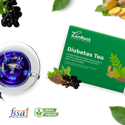 Diabetes Tea | Tea for sugar control | Warm spiced aroma | Blended with Gymnema, Jamun Seed & Fenugreek and other metabolism herbs | Helps manage sugar & supports metabolism