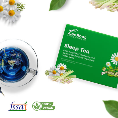 Sleep Tea | Tea for better sleep | Mild soothing taste | Blended with Chamomile, Lemongrass & Mint and other relaxing herbs | Relaxes mind & helps sound sleep