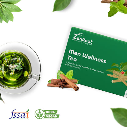 Men Wellness Tea | Energy & stamina tea for men | Strong herbal taste | Blended with Ashwagandha, Shilajeet & Gokhru and other vitality herbs | Supports strength & men’s vitality
