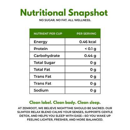 SlimTox Relax Tea | Stress-free weight tea | Light calming taste | Blended with Valerian, Nettle & Tulsi and other calming herbs | Reduces stress & supports weight balance