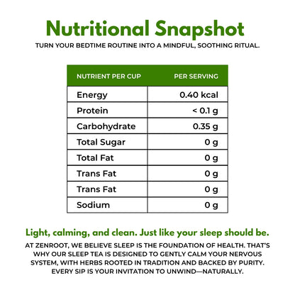 Sleep Tea | Tea for better sleep | Mild soothing taste | Blended with Chamomile, Lemongrass & Mint and other relaxing herbs | Relaxes mind & helps sound sleep