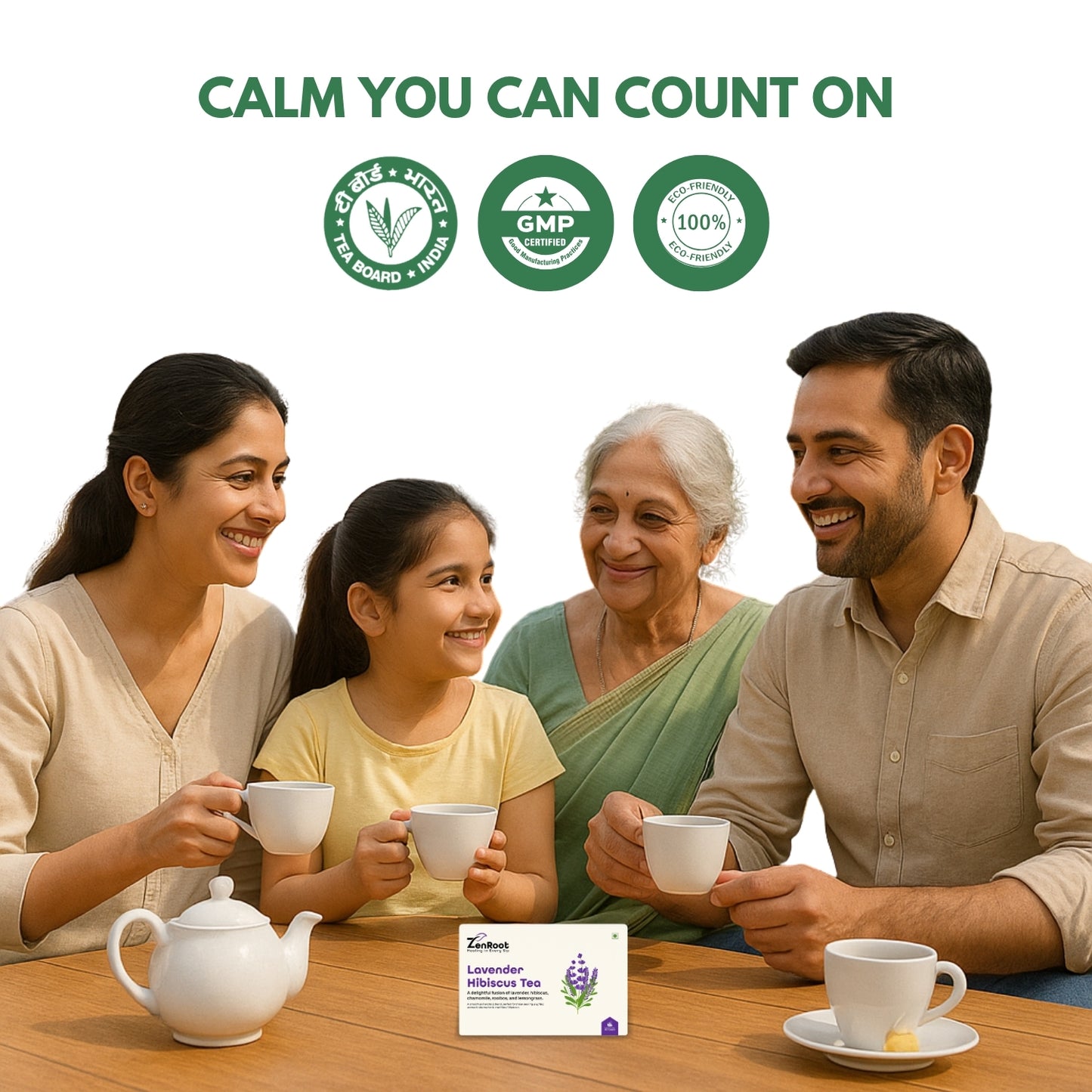 Lavender Hibiscus Tea | Tea for stress relief | Calming floral taste | Blended with Lavender, Hibiscus & Chamomile and other relaxing herbs | Relieves stress & promotes peaceful relaxation