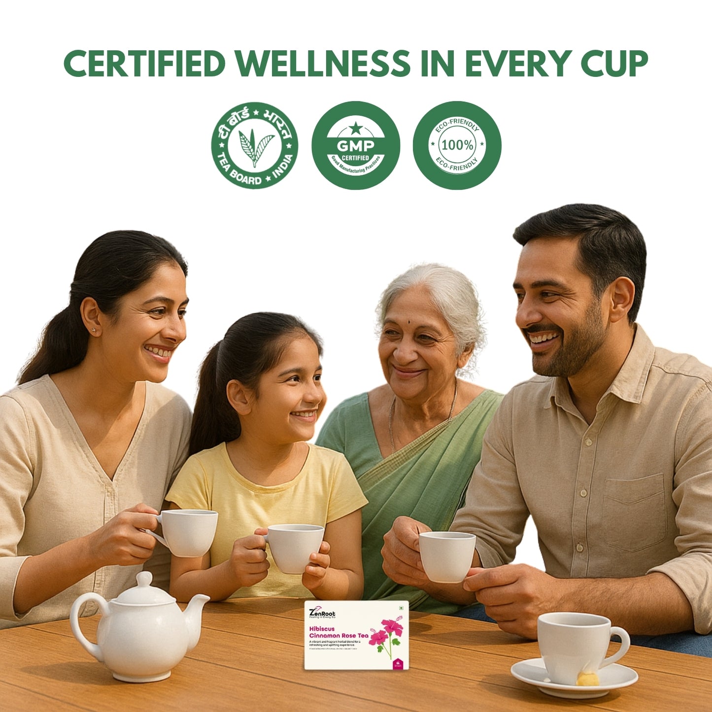 Hibiscus Cinnamon Rose Tea | Herbal tea for balance & vitality | Floral & spicy flavor | Blended with Hibiscus, Cinnamon & Rose and other nourishing herbs | Helps regulate blood pressure & supports overall wellness