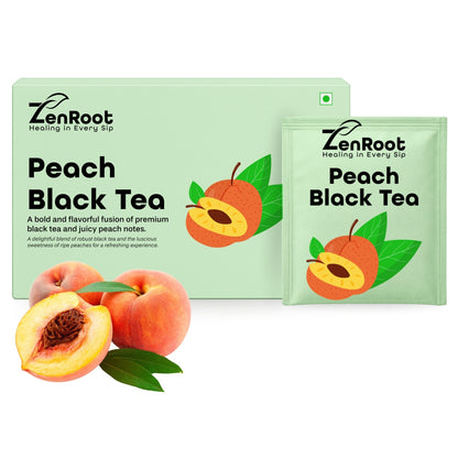 Peach Black Tea | Fruity black tea | Sweet peach aroma | Blended with Black Tea, Peach Flavor & Antioxidants and other refreshing herbs | Boosts energy & refreshes mood