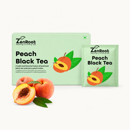 Peach tea benefits — ZenRoot Peach Black Tea, no added sugar