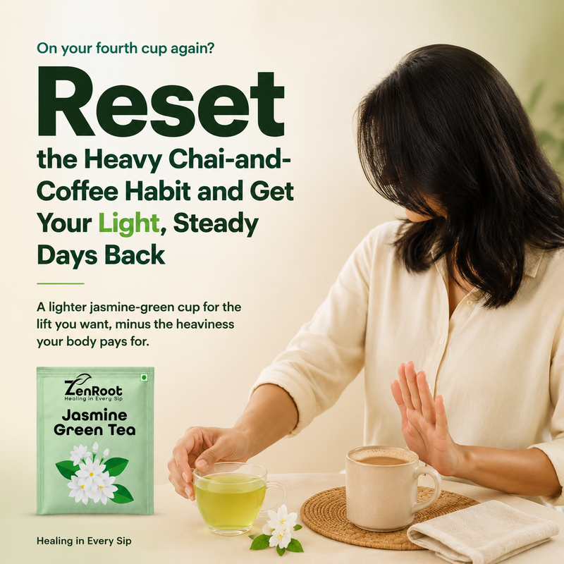 Jasmine Green Tea — For Too-Much-Coffee Days | For Heavy Stomach After Chai | For Afternoon Buzz-and-Crash
