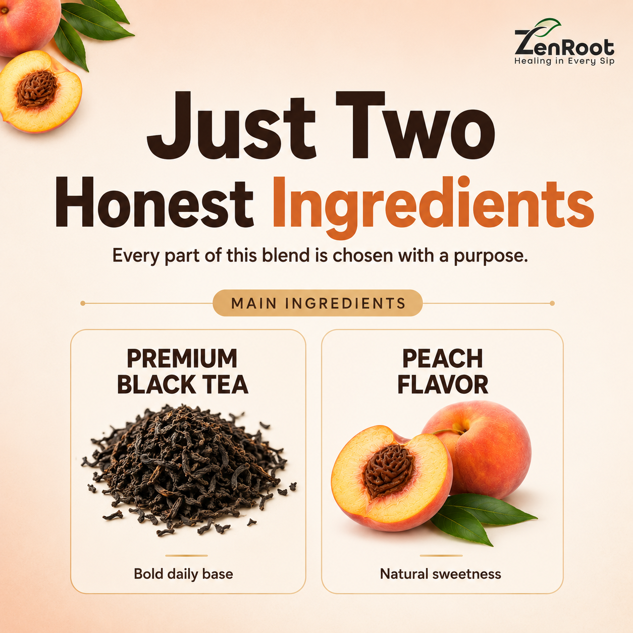 Peach Black Tea — Naturally Sweet Fruity Black Tea