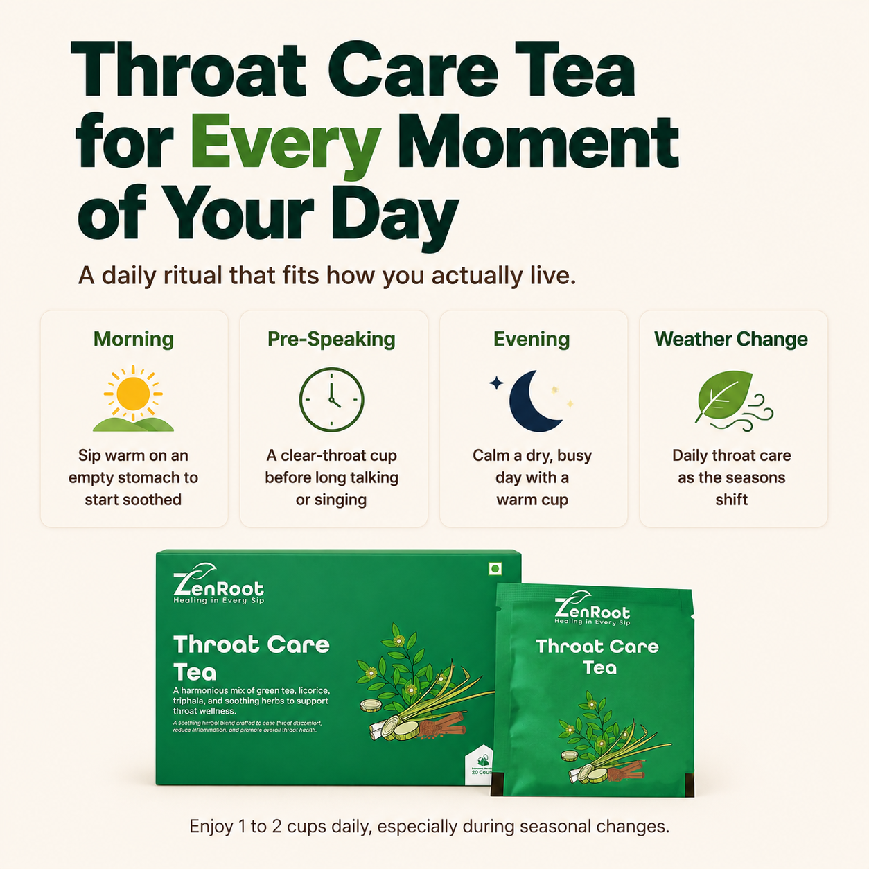 Throat Care Tea, Soothing Herbal Blend for Throat Comfort