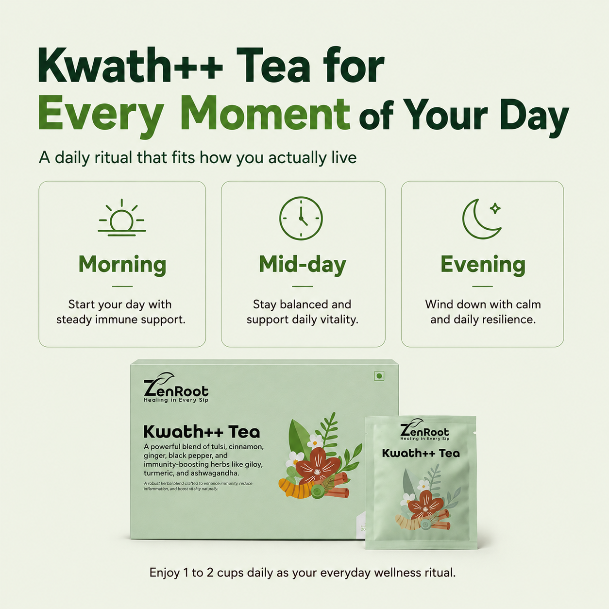 Kwath++ Tea — Daily Immunity Herbal Blend