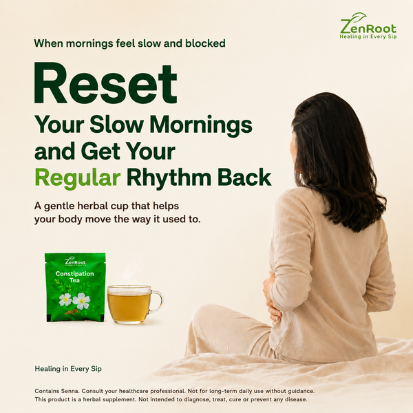 ZenRoot Constipation Tea — Herbal Blend for Bowel Movement Support