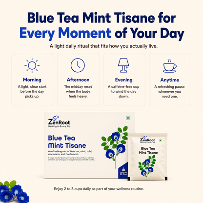 Blue Tea Mint Tisane — Refreshing Caffeine-Free Herbal Blend